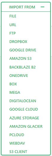 All in One Migration Import Options